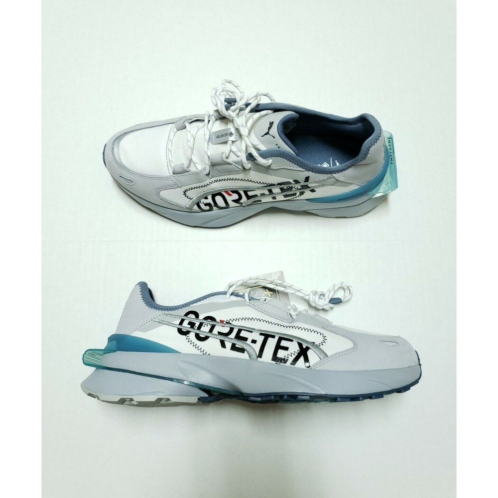 Puma Power Frame Gore-Tex OP-1 Running Shoes White Grey Mint Size 10 381600 01
